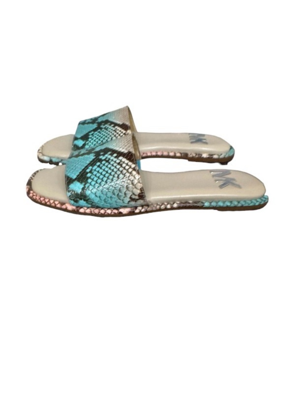 Wrn1X MICHAEL KORS Hayworth faux snake slides women’s sandals size 8.5 - Picture 9 of 13